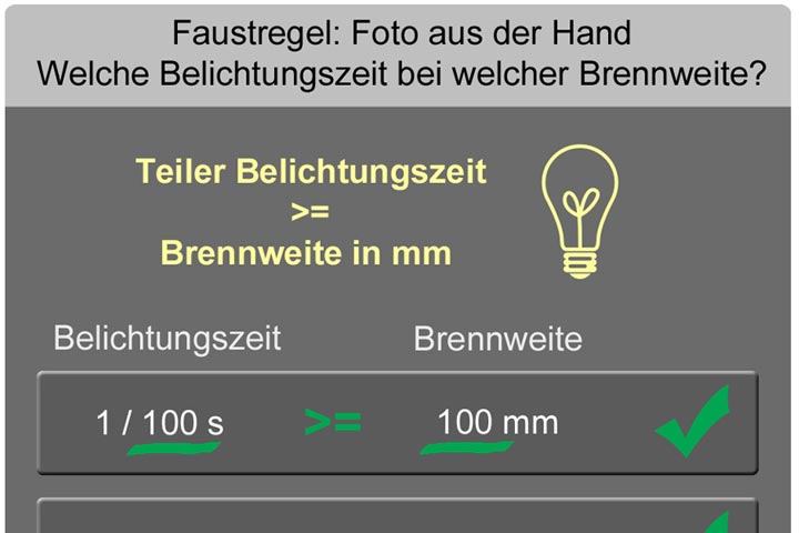 Brennweite - Schärfe Vorschau klein